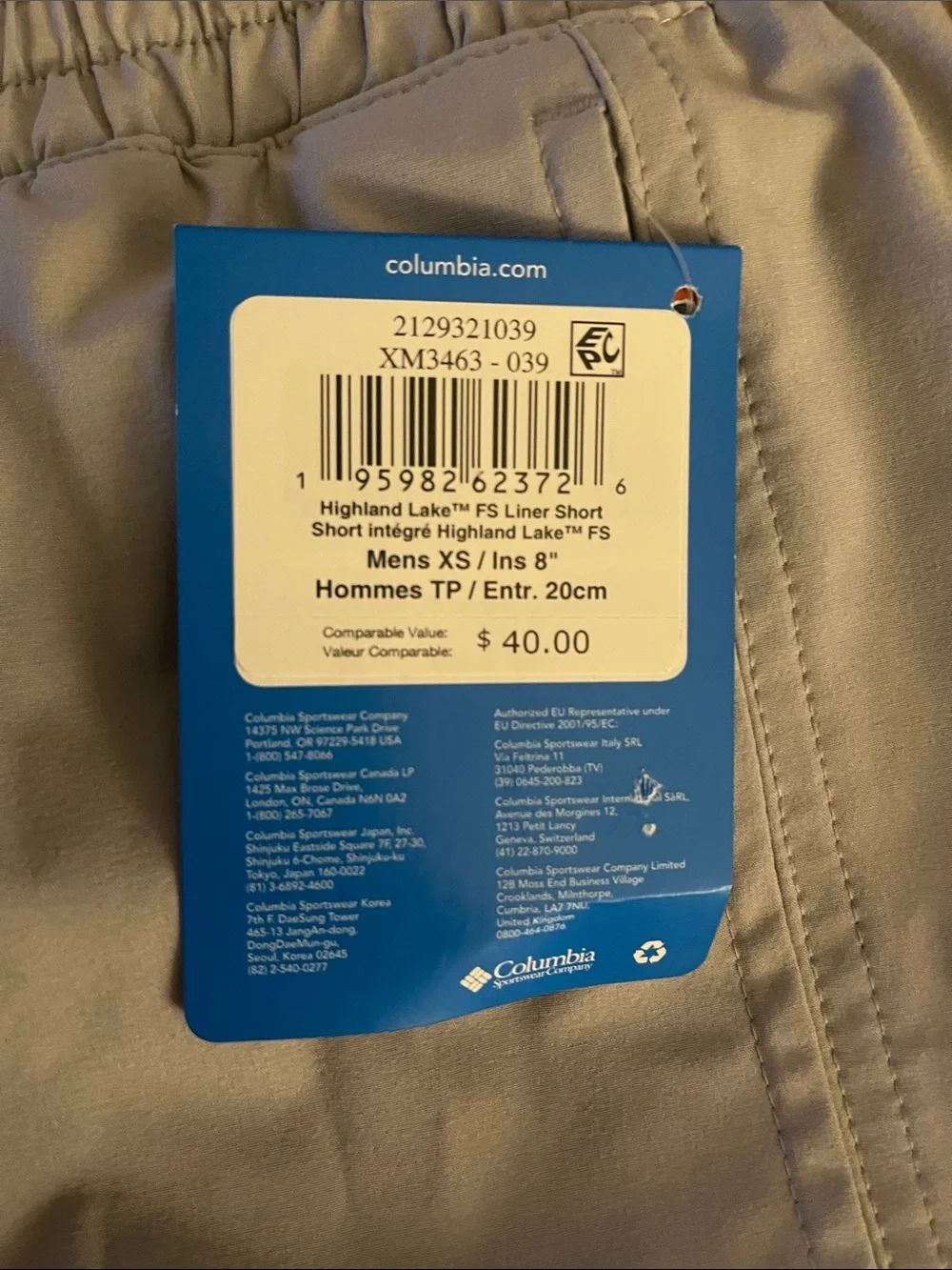 Columbia Men's Light Gray Hiking Shorts